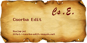 Csorba Edit névjegykártya